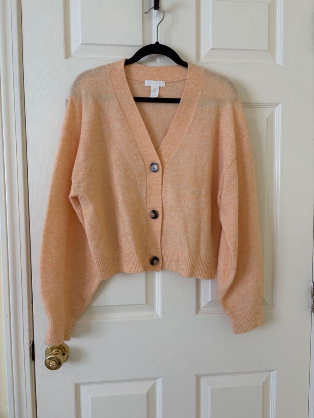 H&M Peach V-Neck Button-Up Cardigan